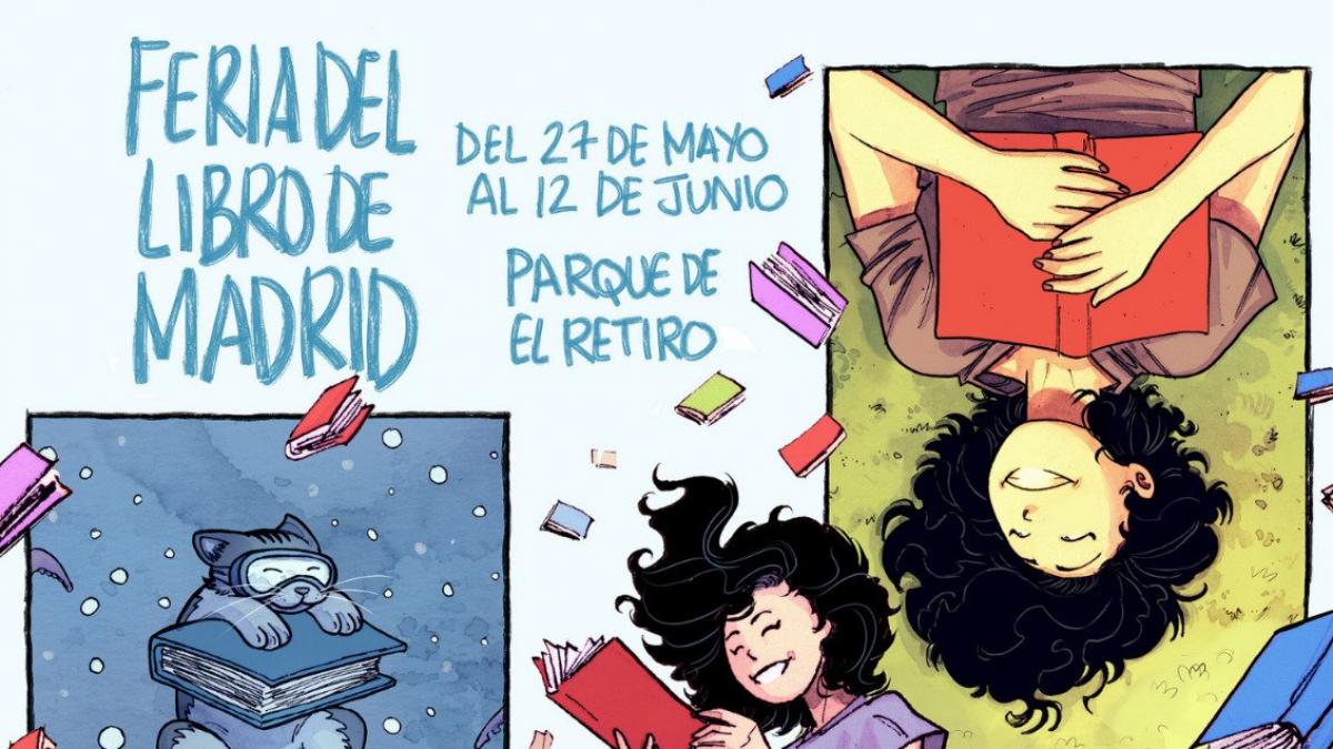 Detail of the official banner of the Madrid Book Fair