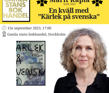 Marit Kapla event at bookshop in Stockholm