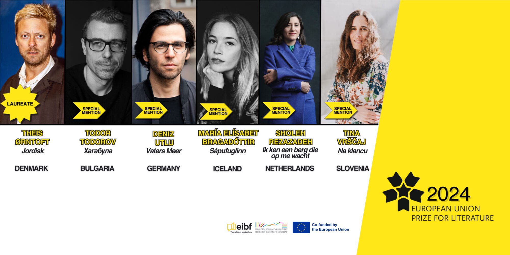 BANNER-EUPL-2024-laureate-special mentions Banner with the pictures of the EUPL 2024 awarded authors