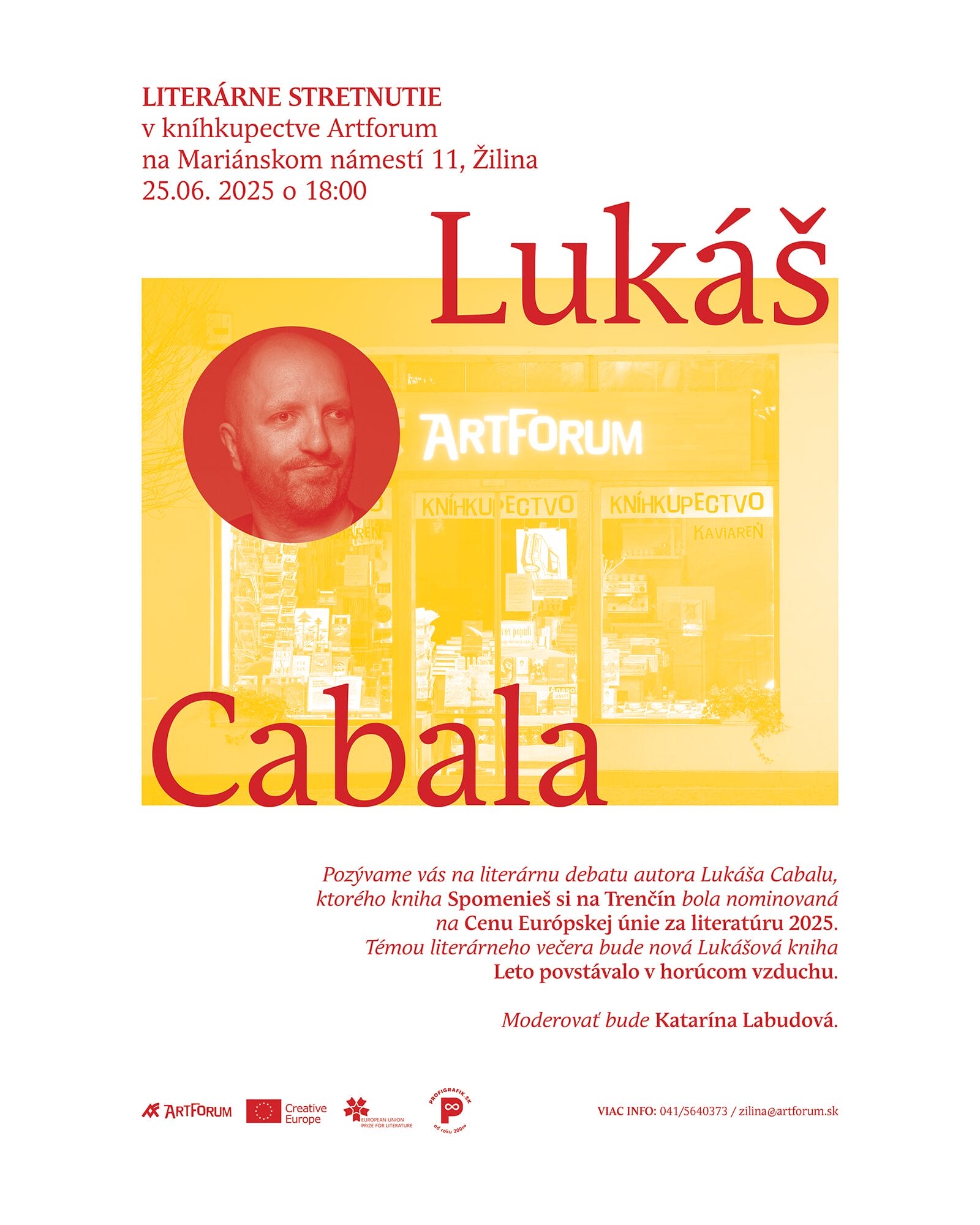 EUPL 2025_Slovak Bookshop Event Lukáš Cabala's Spomenieš si na Trenčín? book presentatin at Artforum